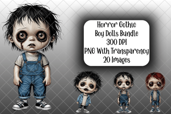 Download Horror Gothic Boy Dolls PNG Bundle - Horror Collection