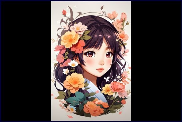 Download Japanese Cute Anime with Flowers - Japanese cute Collection