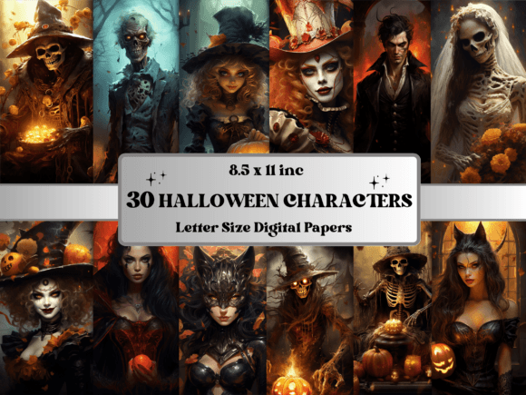 Download Halloween Horror Character Digital Paper - Horror Collection