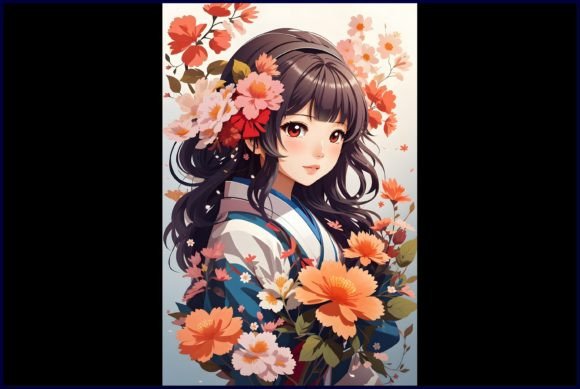 Download Japanese Cute Anime with Flowers - Japanese cute Collection